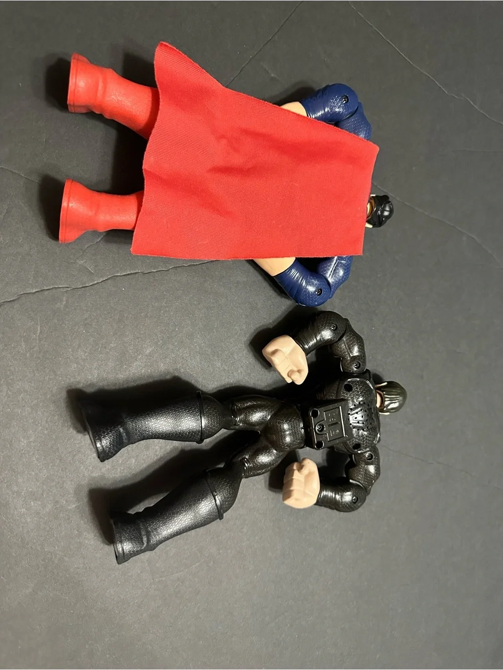 Mattel Blue & Red and Black Superhero Action Figure Duo